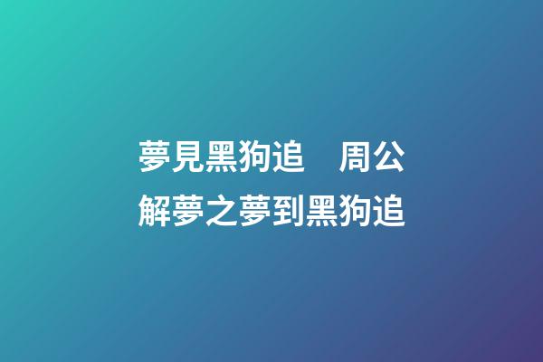 夢見黑狗追　周公解夢之夢到黑狗追